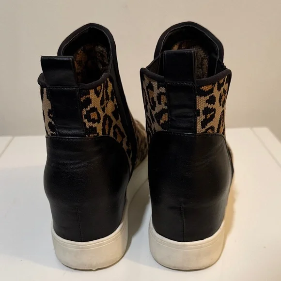 Steve Madden Women's Leopard Print Sneaker Booties Size 8 - Picture 4 of 8